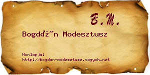 Bogdán Modesztusz névjegykártya